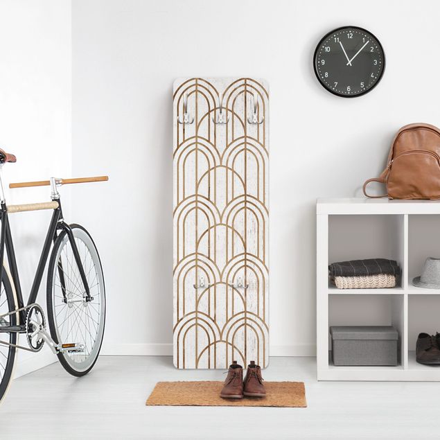 Coat rack modern - Art Deco Pattern on Wood