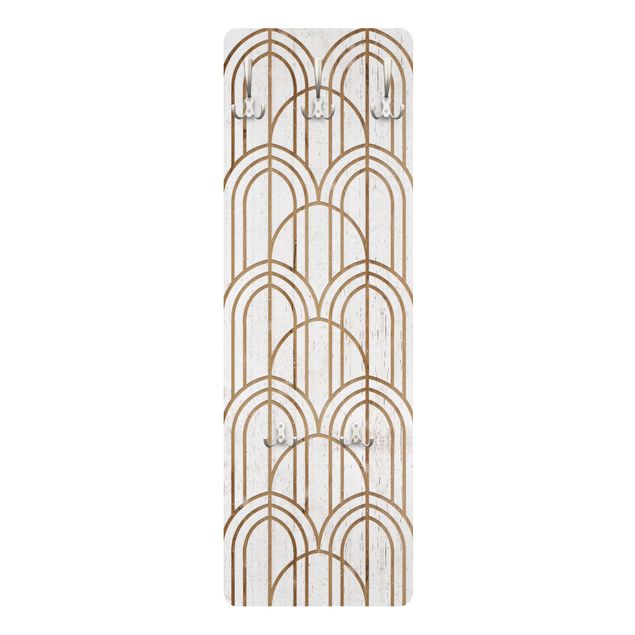 Coat rack modern - Art Deco Pattern on Wood