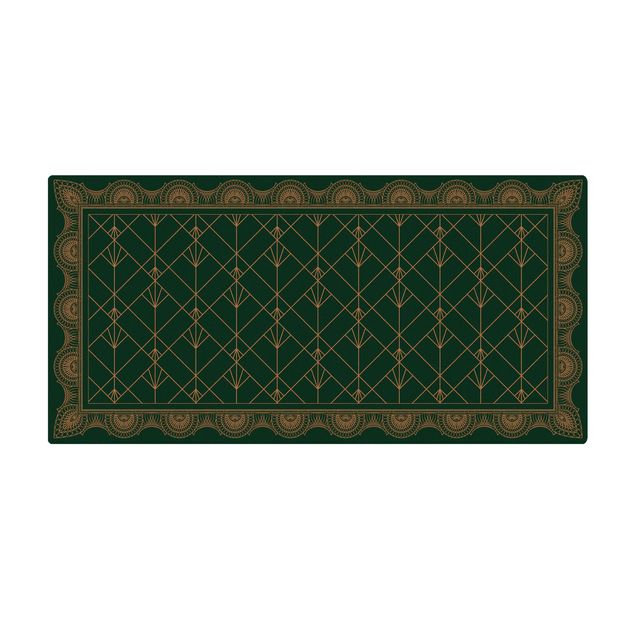 large floor mat Art Deco Palm With Border