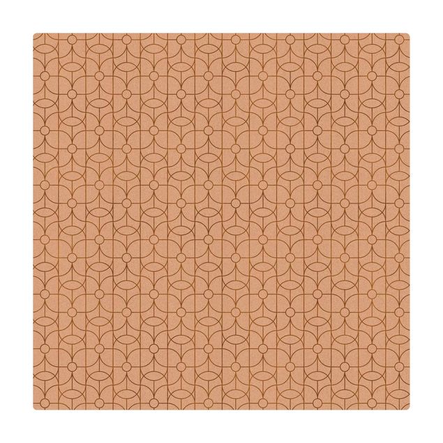 Cork mat - Art Deco Butterfly Line Pattern XXL - Square 1:1