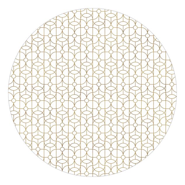 Self-adhesive round wallpaper - Art Deco Butterfly Line Pattern XXL
