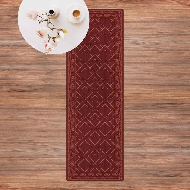 Runner rugs Art Deco Scales Pattern With Border