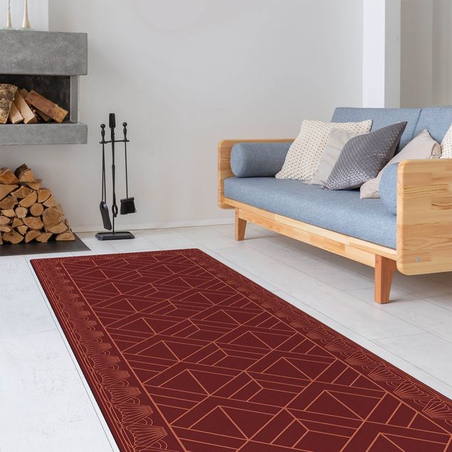 Modern rugs Art Deco Scales Pattern With Border