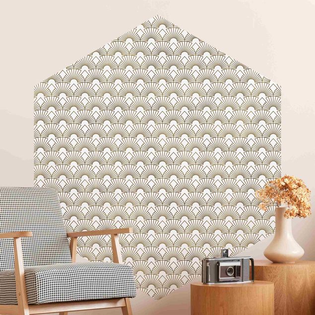 Wallpapers Art Deco Bright Arches Line Pattern XXL