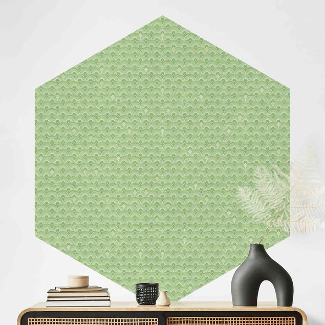 Hexagonal wallpapers Art Deco Bright Arches Pattern