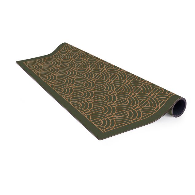 Cork mat - Art Deco Drape Pattern With Frame - Square 1:1