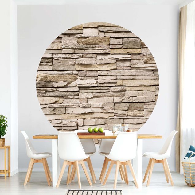 Wallpapers Asian Stonewall - Stone Wall From Large Light Coloured Stones