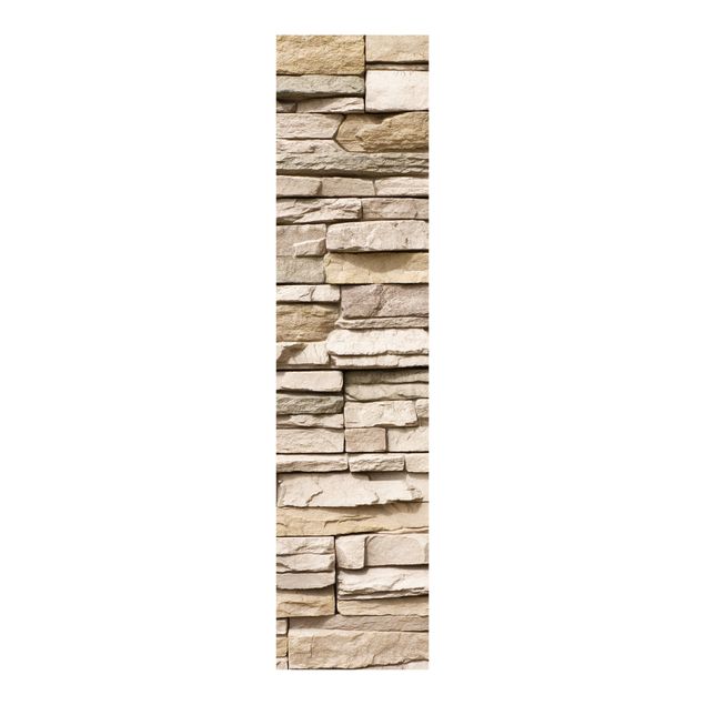Sliding panel curtains set - Asian Stonewall - Stone Wall From Large Light Coloured Stones