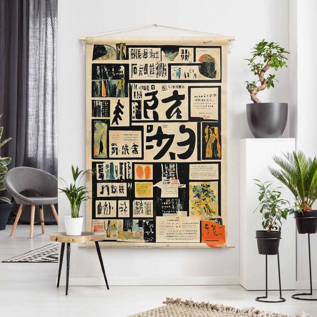 extra large tapestry wall hangings Asian Writings II