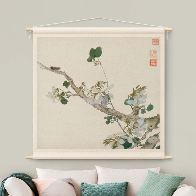 extra large tapestry wall hangings Asian Drawing - Branch With Blossoms