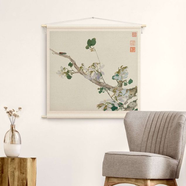 wall hanging decor Asian Drawing - Branch With Blossoms