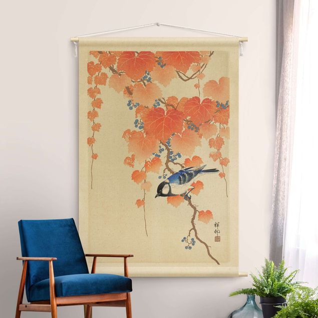 extra large tapestry Asian Drawing - Tomtit