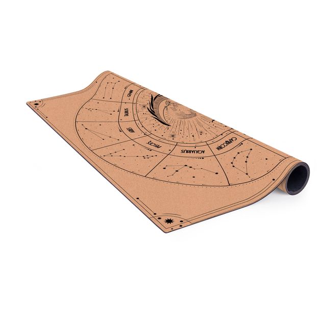 Cork mat - Astrology Mon And Starsigns - Square 1:1