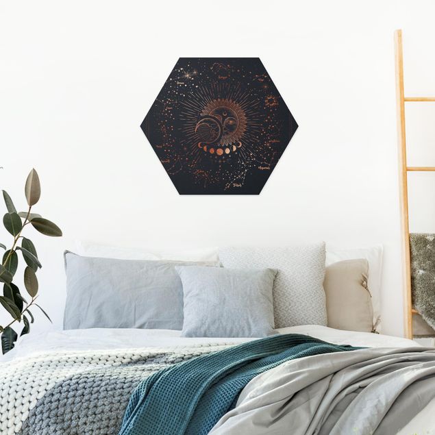 Forex hexagon - Astrology Sun Moon And Stars Blue Gold