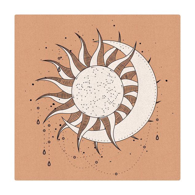 Cork mat - Astrology Sun Moon Constellation - Square 1:1