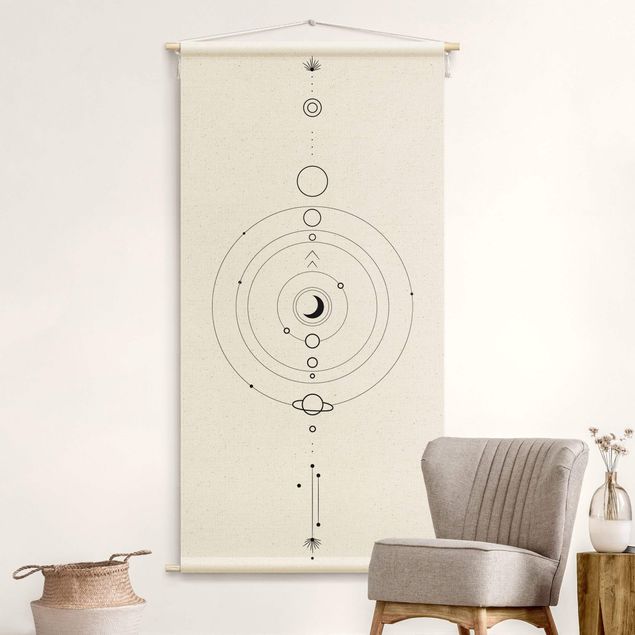 wall hangings Astrology Orbit Planets Black