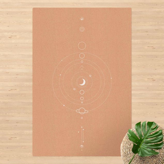 Modern rugs Astrology Orbit Planets White