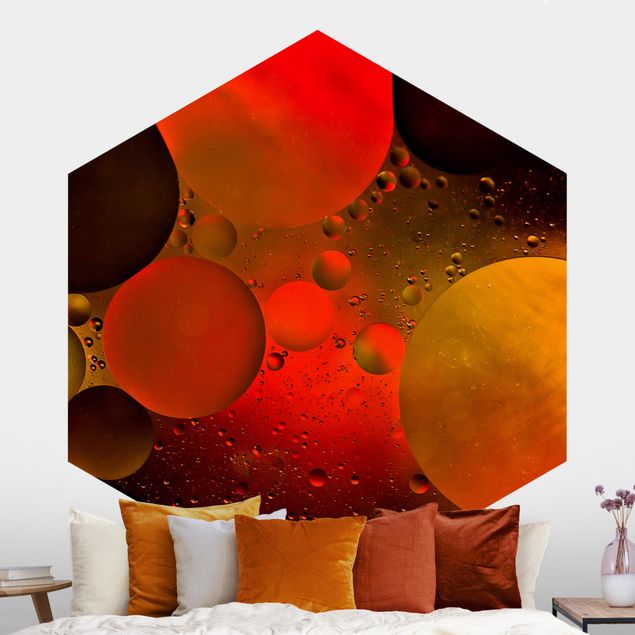 Self-adhesive hexagonal wall mural Astronomic