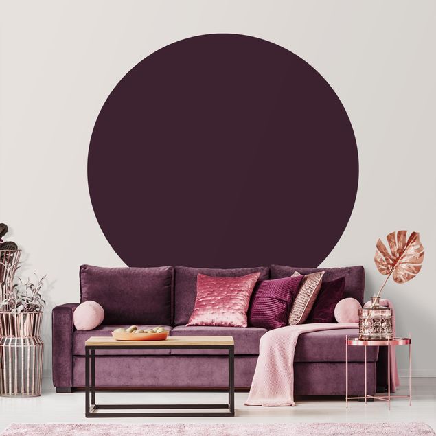 Self-adhesive round wallpaper - Aubergine