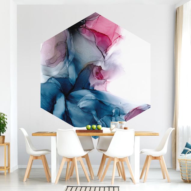 Self-adhesive hexagonal wall mural - Ascent To The Red Mountain