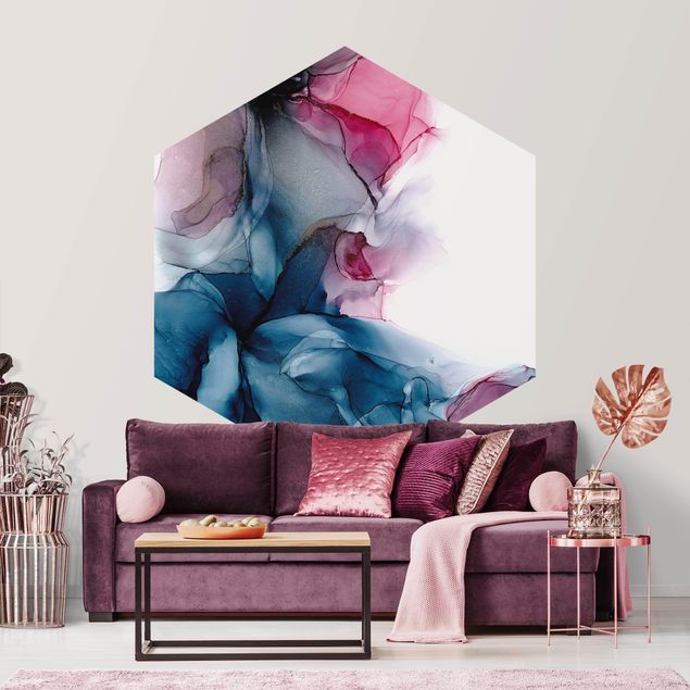 Self-adhesive hexagonal wall mural - Ascent To The Red Mountain