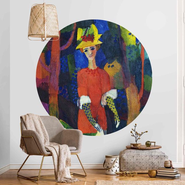 Self-adhesive round wallpaper - August Macke - Woman in Park