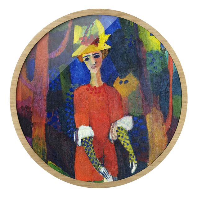 Circular framed print - August Macke - Woman in Park