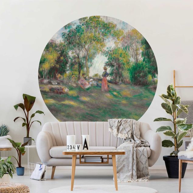 Self-adhesive round wallpaper - Auguste Renoir - Landscape With Figures