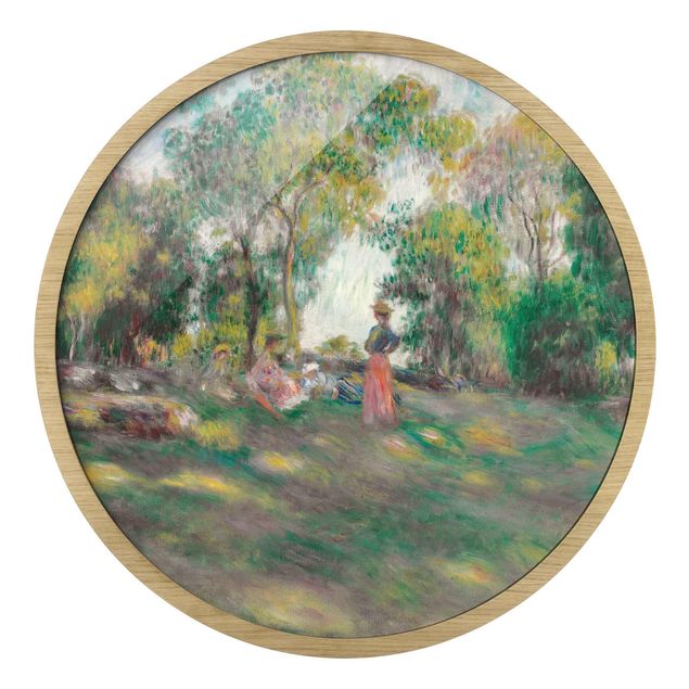Circular framed print - Auguste Renoir - Landscape With Figures