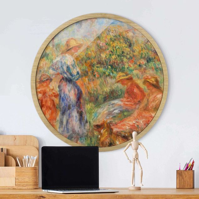 Framed prints round Auguste Renoir - Three Women And Child In A Landscape