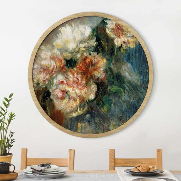 Framed prints round Auguste Renoir - Vase Of Peonies