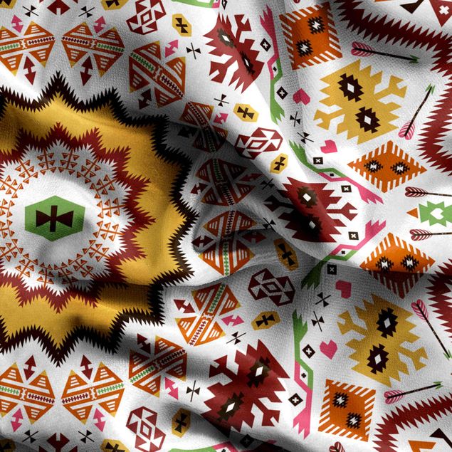 window curtains Aztec Boho Mandala Colourful