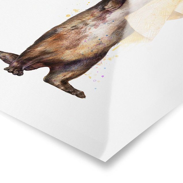 Poster - Illustration Otter With Towel Painting White