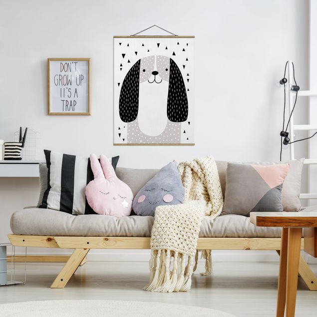 Fabric print with poster hangers - Zoo With Patterns - Dog