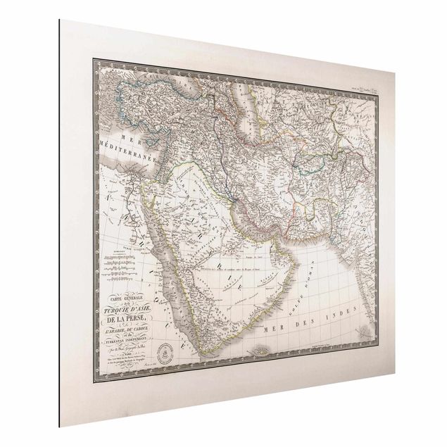 Dibond Vintage Map In The Middle East