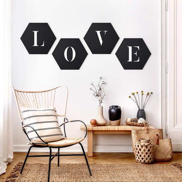 Forex hexagon - Letters LOVE White Set II