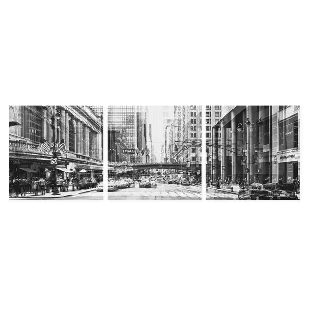 Print on canvas 3 parts - NYC Urban Black And White