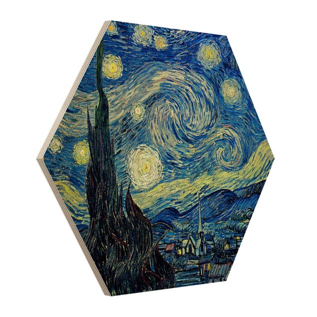 Wooden hexagon - Vincent Van Gogh - The Starry Night