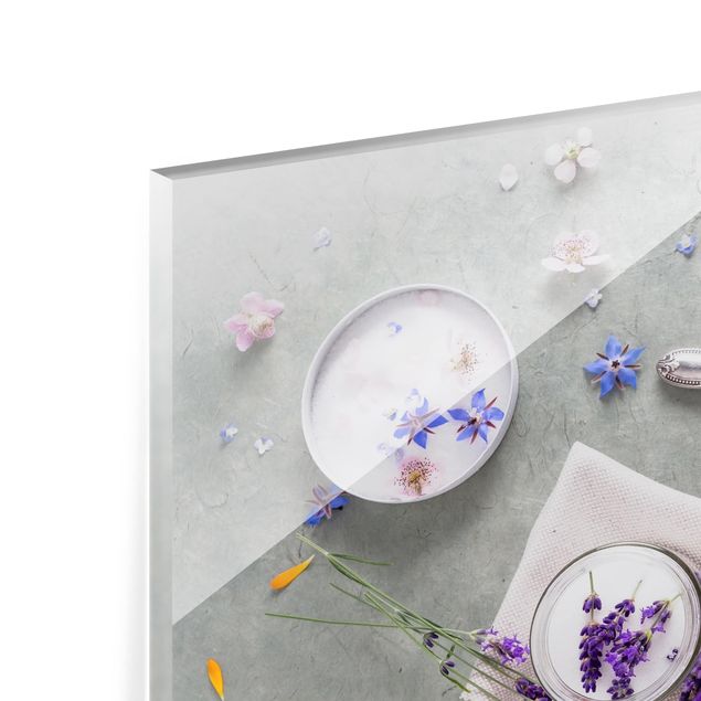 Glass Splashback - Edible Flowers With Lavender Sugar - Landscape 3:4