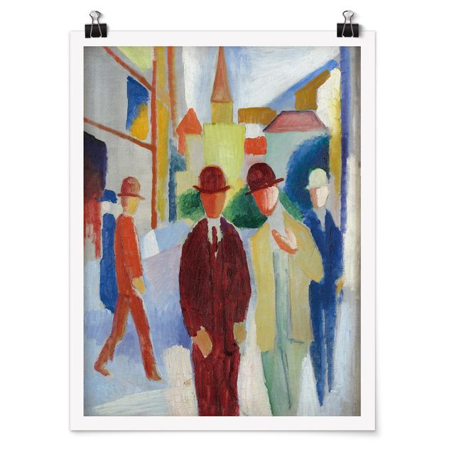 Poster art print - August Macke - Bright Street with People