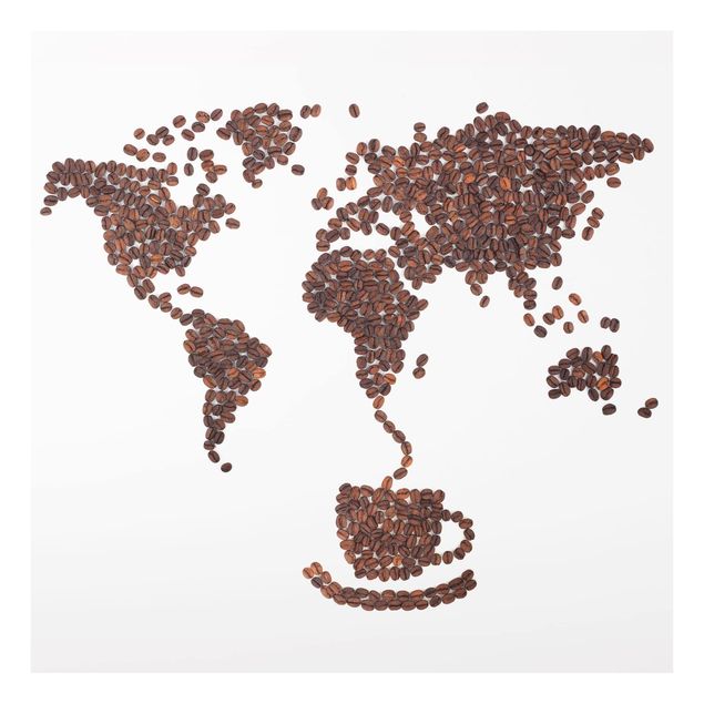Glass Splashback - Coffee around the world - Square 1:1