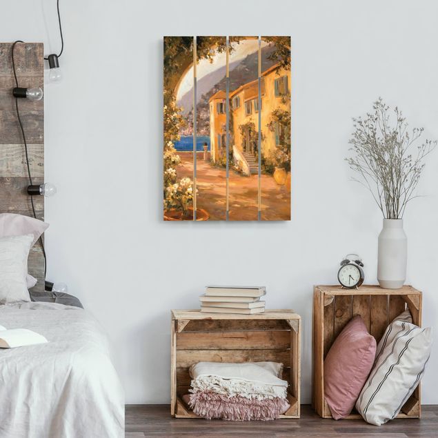 Print on wood - Italian Countryside - Floral Bow