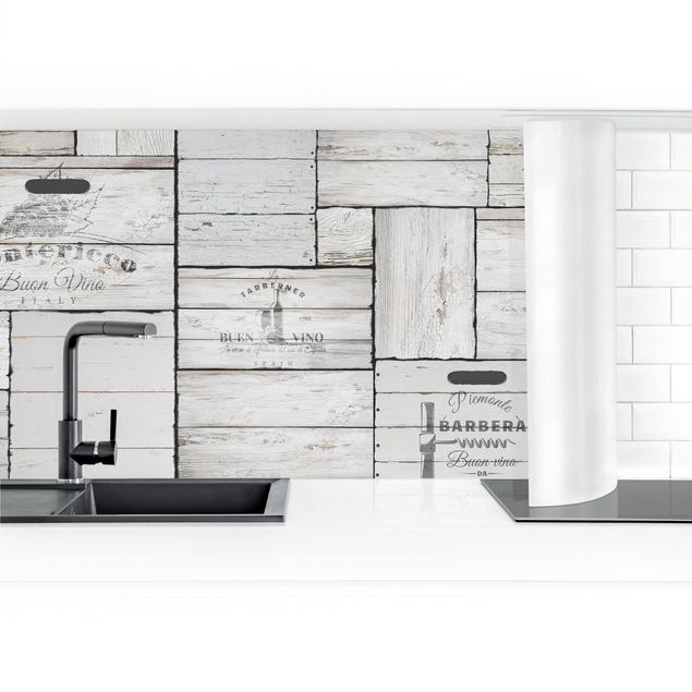 Kitchen wall cladding - Shabby Wooden Crates