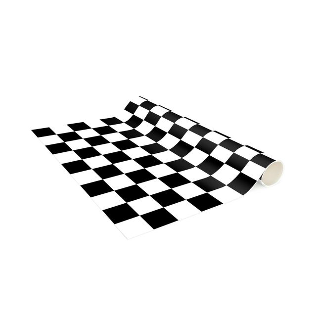 Checkered rugs Geometrical Pattern Chessboard Black And White