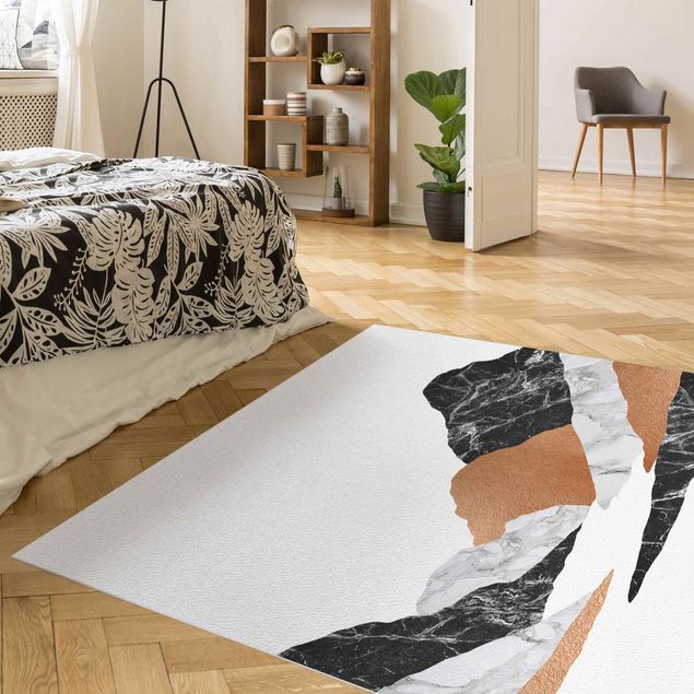 modern area rugs Landscape In Marble And Copper II