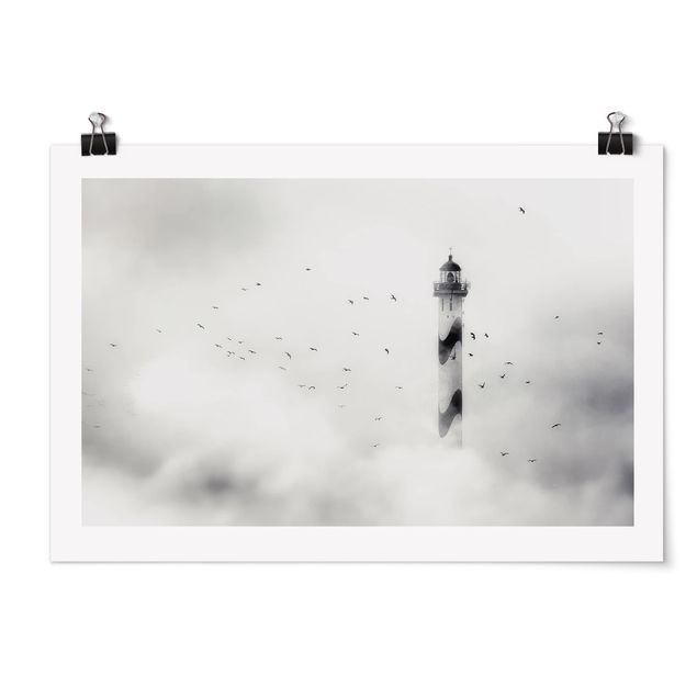 Poster - Lighthouse In The Fog