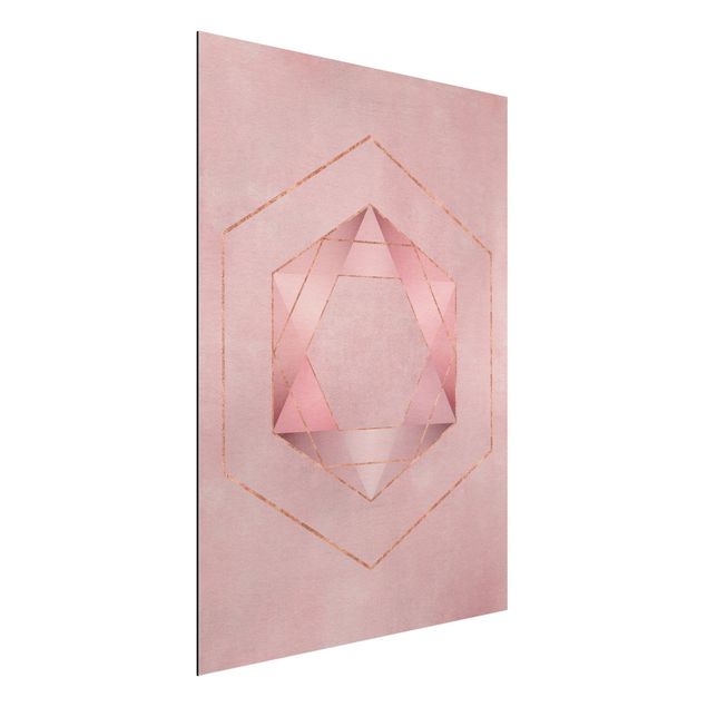 Alu dibond Geometry In Pink And Gold I