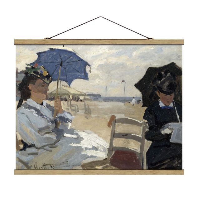 Fabric print with poster hangers - Claude Monet - At The Beach Of Trouville