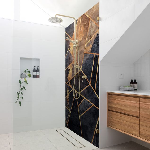 Shower wall cladding - Onyx With Gold