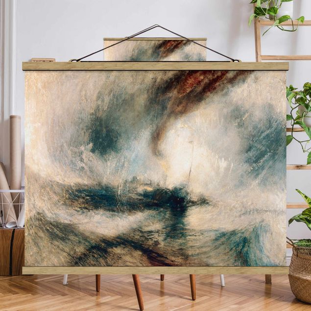 Fabric print with poster hangers - William Turner - Snow Storm - Steam-Boat Off A Harbour’S Mouth